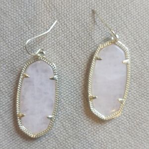 Kendra Scott pink rose quartz earrings